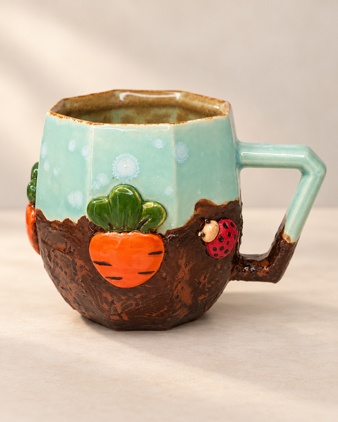 Bunny and Carrots Stoneware Mug