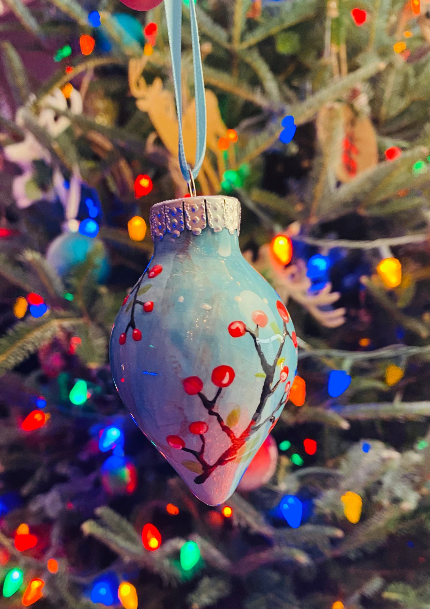 Christmas Ornament- Dove and Berries